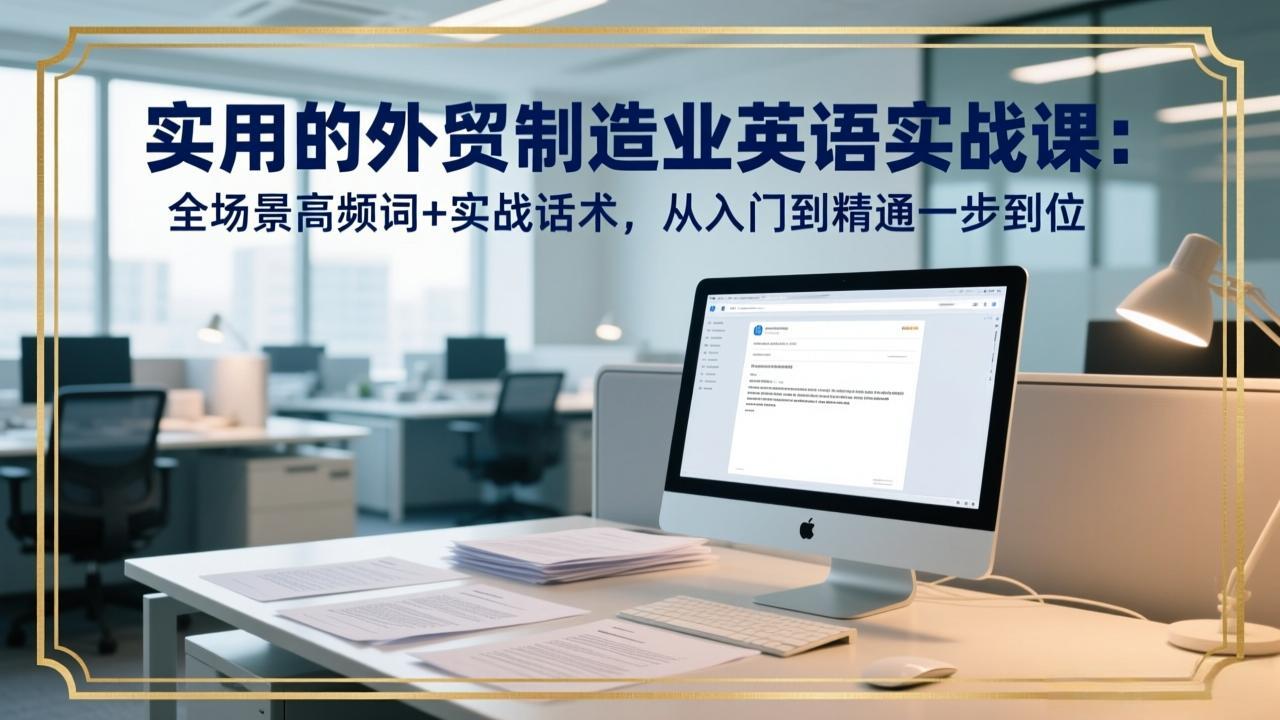 实用的外贸制造业英语实战课：全场景高频词+实战话术，从入门到精通一步到位-情久项目网