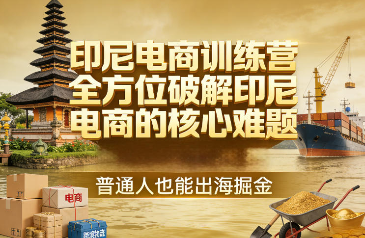 印尼电商训练营，全方位破解印尼电商的核心难题，普通人也能出海掘金-情久项目网