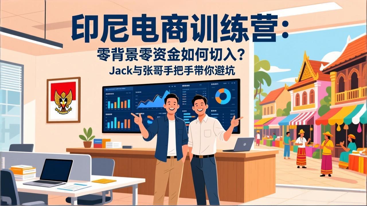 印尼电商训练营：零背景零资金如何切入？Jack与张哥手把手带你避坑-情久项目网