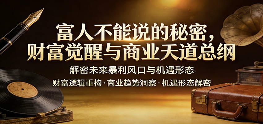 富人不能说的秘密，财富觉醒与商业天道总纲，解密未来暴利风口与机遇形态-情久项目网