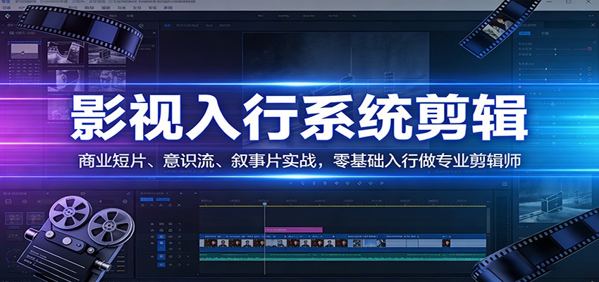 影视系统剪辑，商业短片、意识流、叙事片实战，零基础入行做专业剪辑师-情久项目网