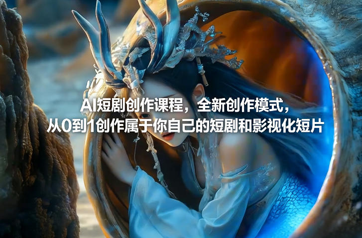 AI短剧创作课程，全新创作模式，从0到1创作属于你自己的短剧和影视化短片-情久项目网