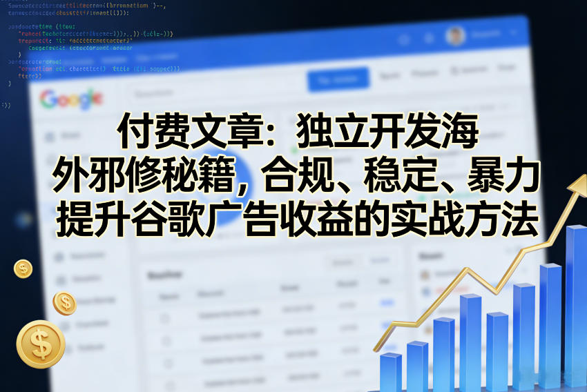 付费文章：独立开发海外邪修秘籍，合规、稳定、暴力提升谷歌广告收益的实战方法-情久项目网