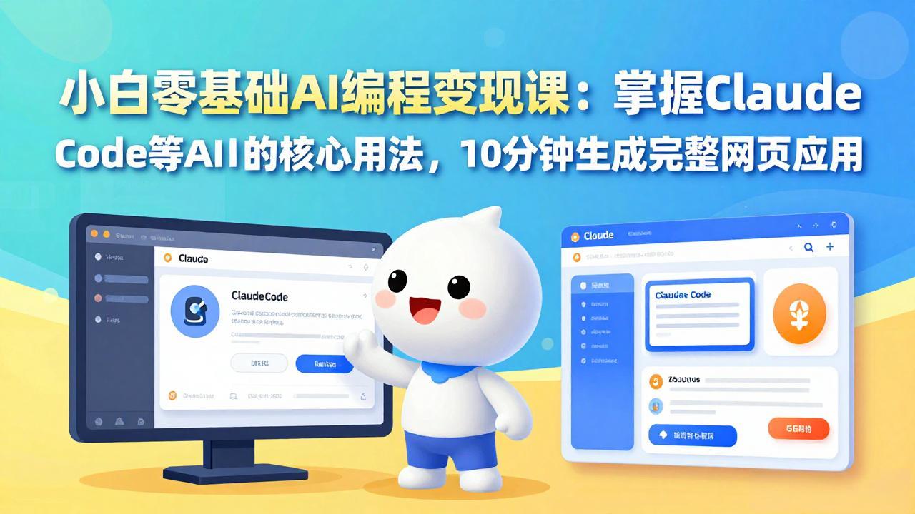 小白零基础AI编程变现课：掌握Claude Code等AI工具的核心用法，10分钟生成完整网页应用-情久项目网