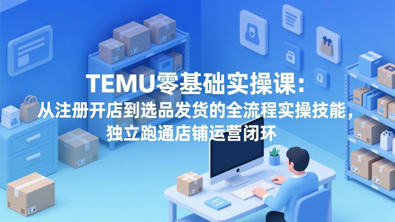 TEMU零基础实操课：从注册开店到选品发货的全流程实操技能，独立跑通店铺运营闭环-情久项目网