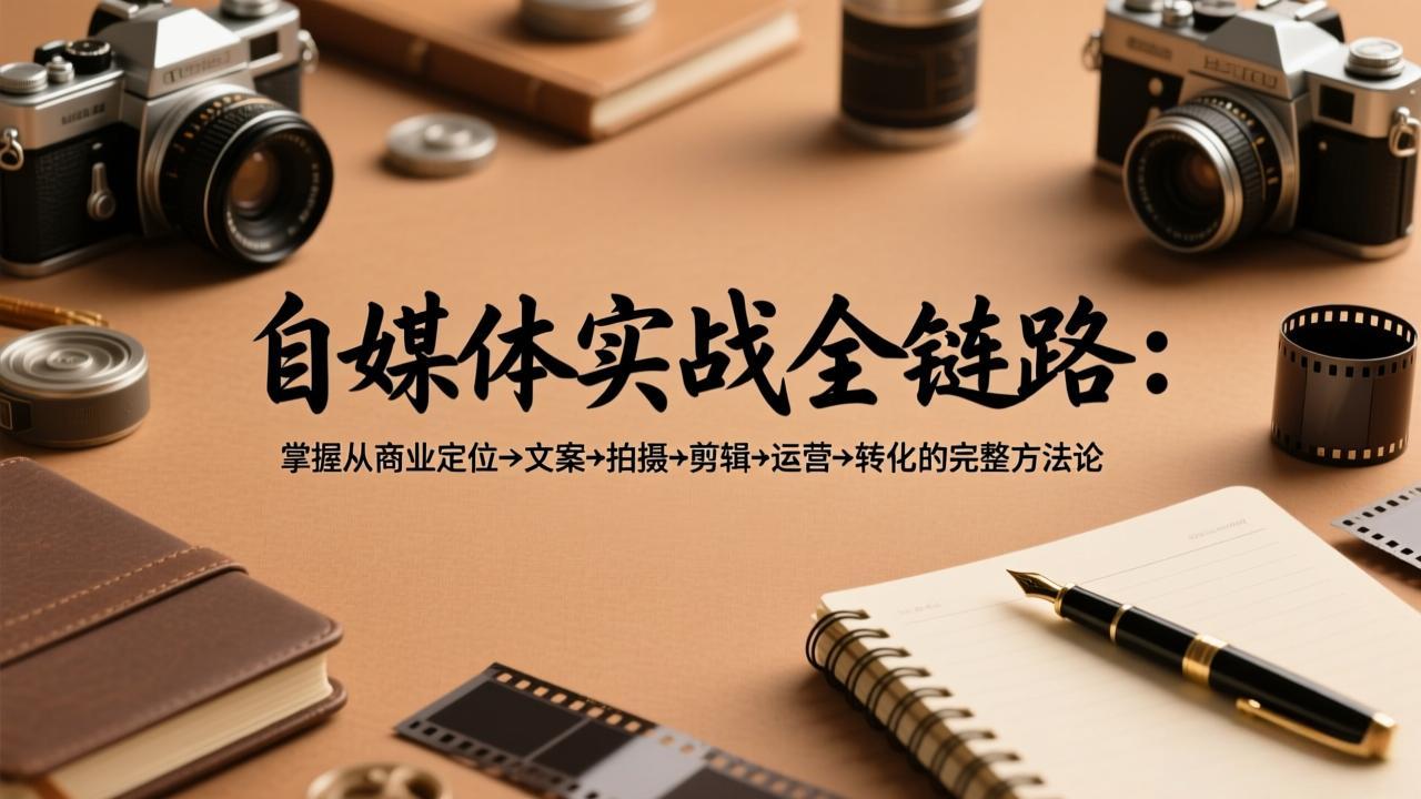自媒体实战全链路：掌握从商业定位→文案→拍摄→剪辑→运营→转化的完整方法论-情久项目网