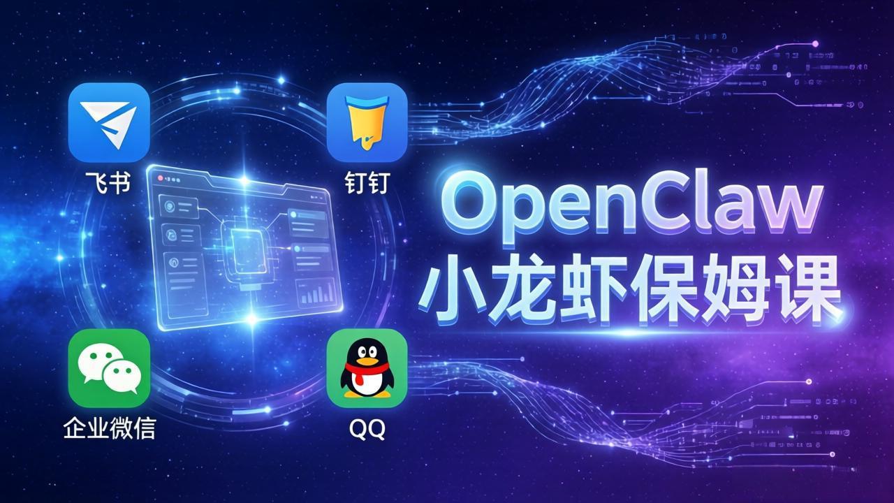 OpenClaw小龙虾保姆课： Windows/macOS/Linux/Docker全系统安装，飞书+钉钉+企业微信+QQ 全接入-情久项目网
