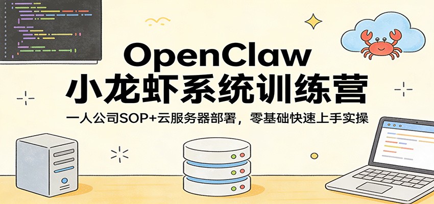 OpenClaw小龙虾系统训练营：一人公司SOP，云服务器部署，零基础快速上手实操-情久项目网