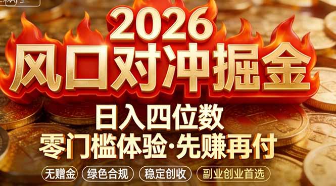 2026美金对冲套利，无赠金对冲策略保驾护航，低门槛易上手实操。单人单日收益2000+-情久项目网
