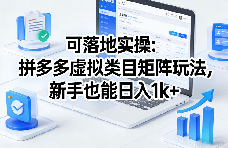 可落地实操：拼多多虚拟类目矩阵玩法，新手也能日入1k+【揭秘】-情久项目网