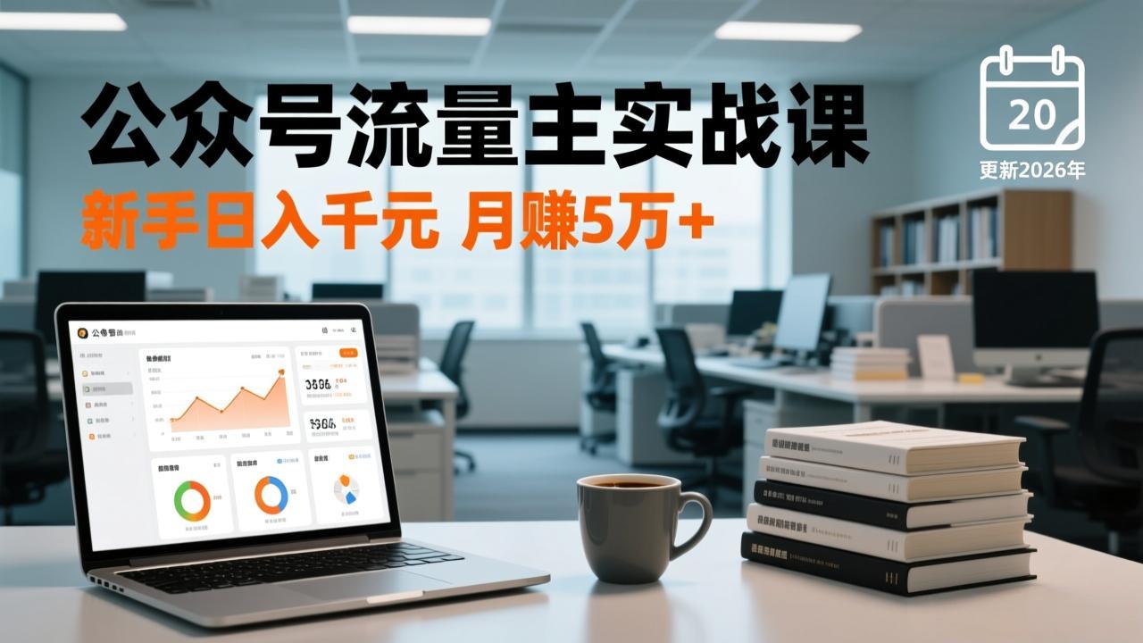 公众号流量主实战课-更新26年3月，爆文写作、流量池运营、多平台分发，新手日入千元月赚5w+-情久项目网