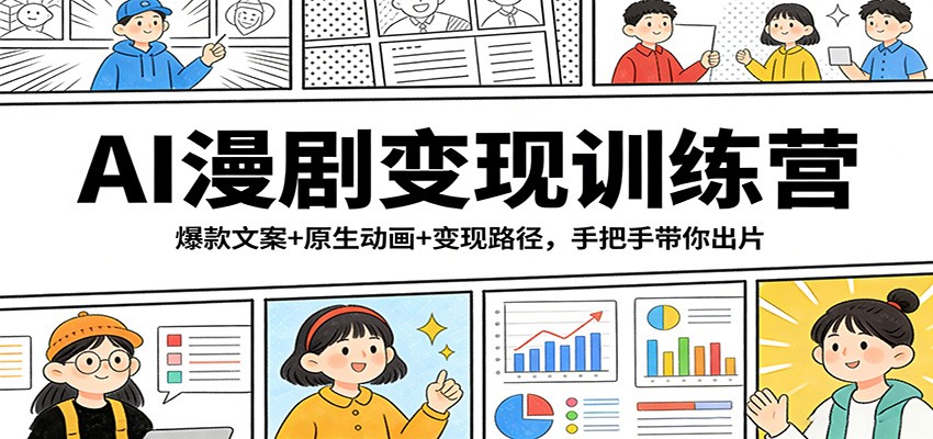 AI漫剧变现训练营：爆款文案+原生动画+变现路径，手把手带你出片-情久项目网