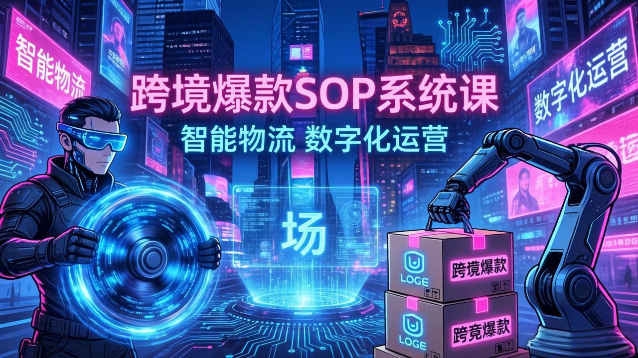 跨境爆款SOP系统课，“内容飞轮+精准投放+AI自动化”为核心，拆解“人×货×场”黄金公式-情久项目网