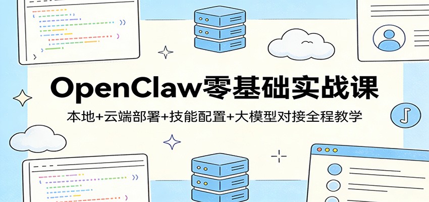 OpenClaw零基础实战课：本地+云端部署+技能配置+大模型对接全程教学-情久项目网