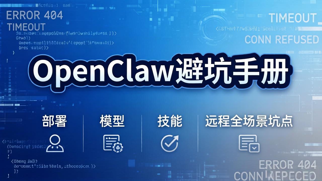 OpenClaw避坑手册：部署+模型+技能+远程全场景坑点，一次性给你说全，少走弯路-情久项目网