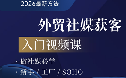 2026外贸社媒获客入门课-情久项目网