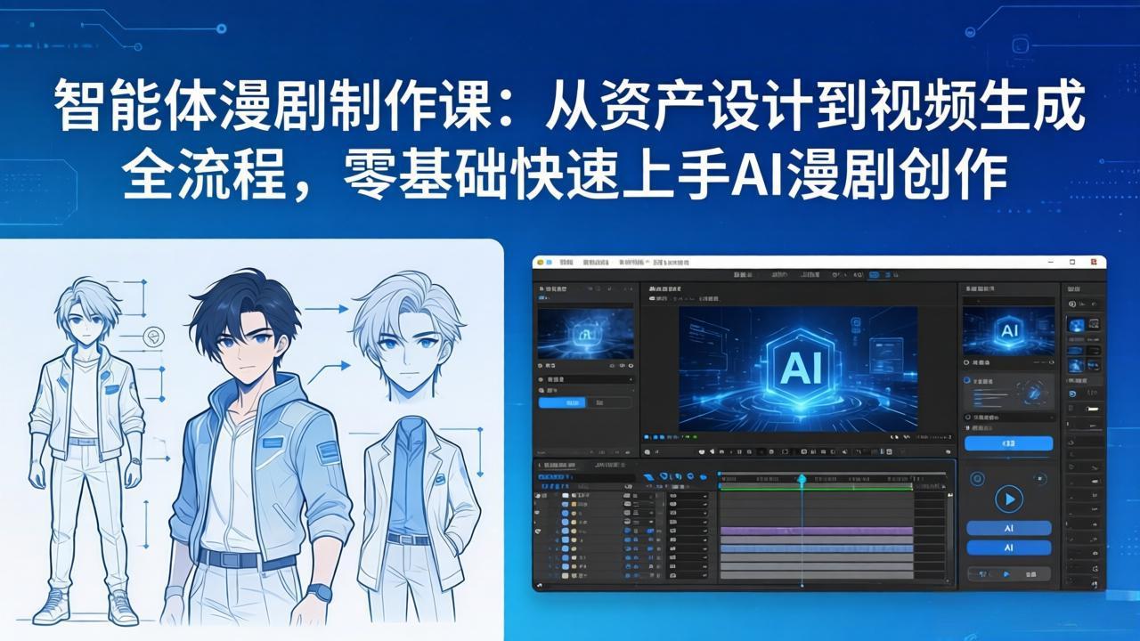 智能体漫剧制作课：从资产设计到视频生成全流程，零基础快速上手AI漫剧创作-情久项目网