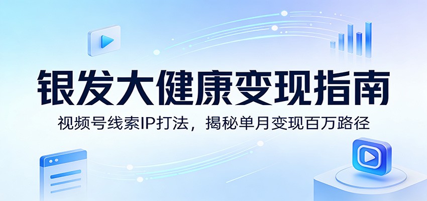 银发大健康变现指南：视频号线索IP打法，揭秘单月变现百万路径-情久项目网
