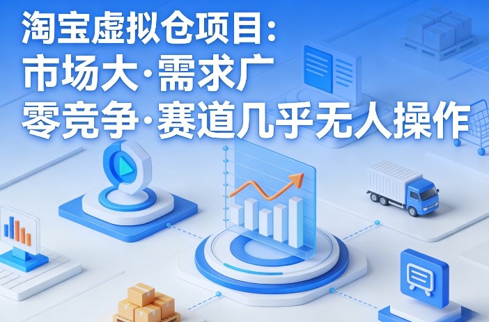淘宝虚拟仓项目，市场大，需求广，零竞争，赛道几乎没人操作-情久项目网