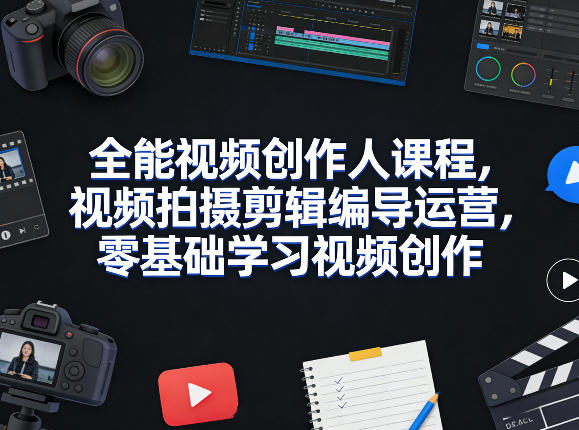全能视频创作人课程，视频拍摄剪辑编导运营，零基础学习视频创作(更新2026年3月)-情久项目网