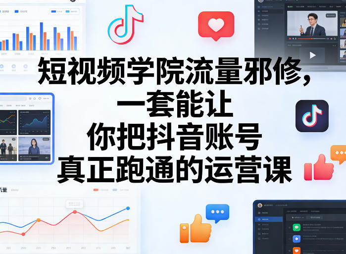 短视频学院流量邪修，一套能让你把抖音账号真正跑通的运营课-情久项目网
