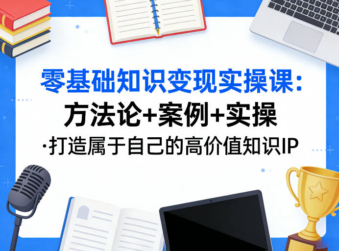 零基础知识变现实操课，方法论+案例+实操，打造属于自己的高价值知识IP-情久项目网