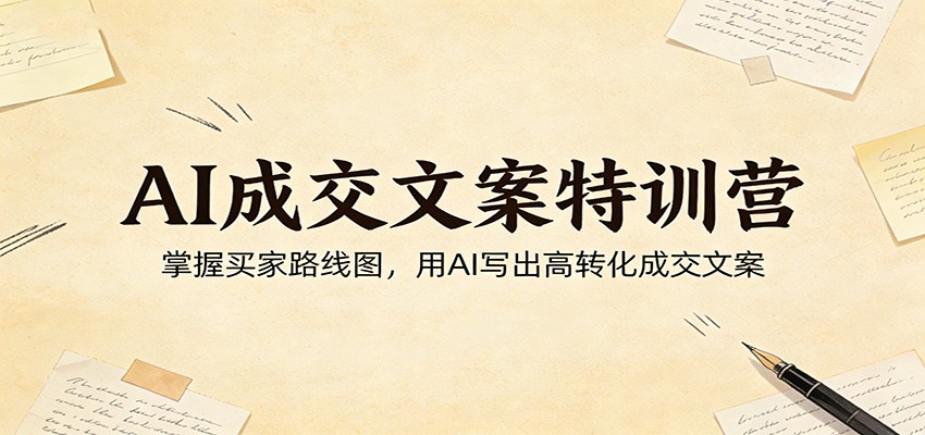 AI成交文案特训营：掌握买家路线图，用AI写出高转化成交文案-情久项目网