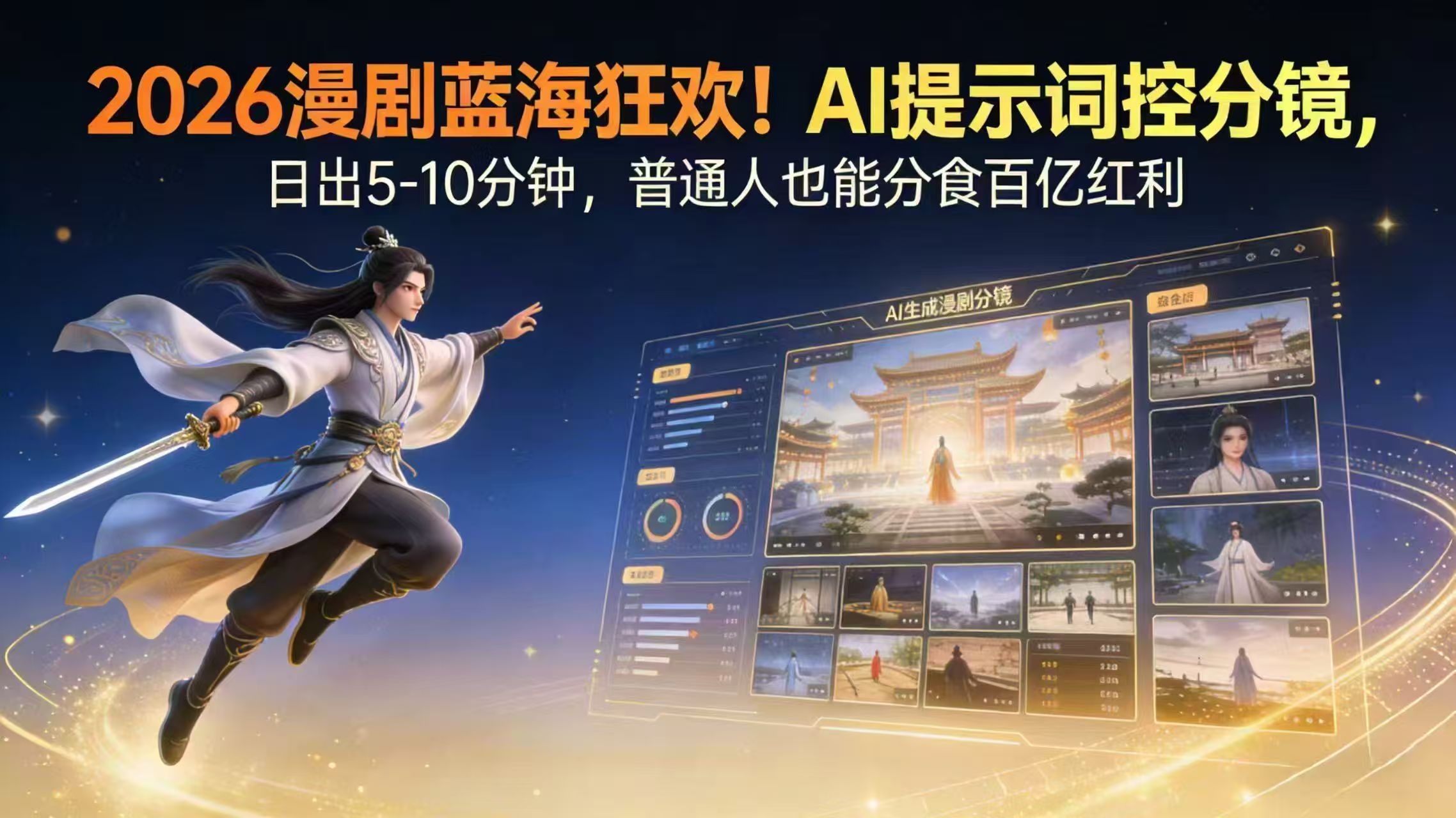 2026漫剧红利实锤！ AI 提示词控分镜， 普通人也能轻松月入过万-情久项目网
