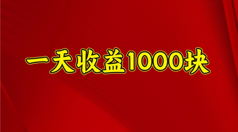 一天收益1000块，2025全网首发-情久项目网