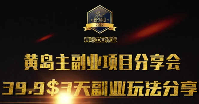 黄岛主副业分享会1期：3天3个副业玩法，速度上车-情久项目网