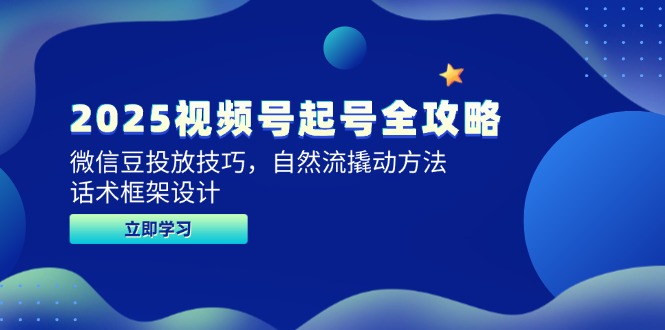 2025视频号起号全攻略，微信豆投放技巧，自然流撬动方法，话术框架设计-情久项目网
