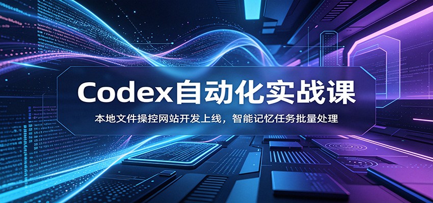 Codex自动化实战课：本地文件操控网站开发上线，智能记忆任务批量处理-情久项目网