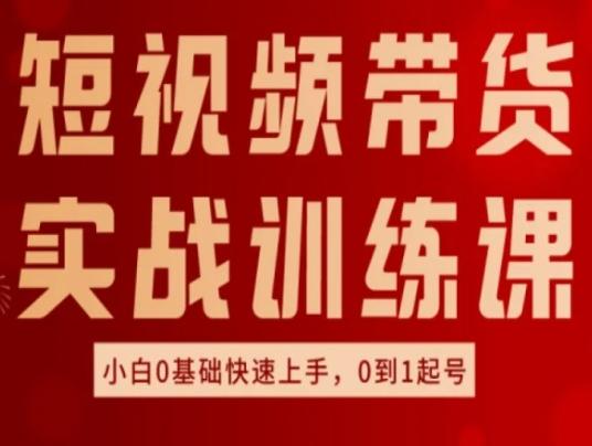 短视频带货实战训练课，好物分享实操，小白0基础快速上手，0到1起号-情久项目网