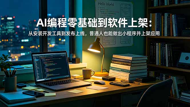 AI编程零基础到软件上架：从安装开发工具到发布上线，普通人也能做出小程序并上架应用商店-情久项目网