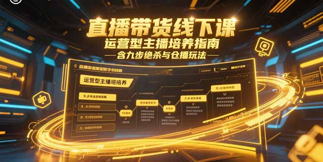 直播带货线下课，运营型主播培养指南，含九步绝杀与仓播玩法-情久项目网