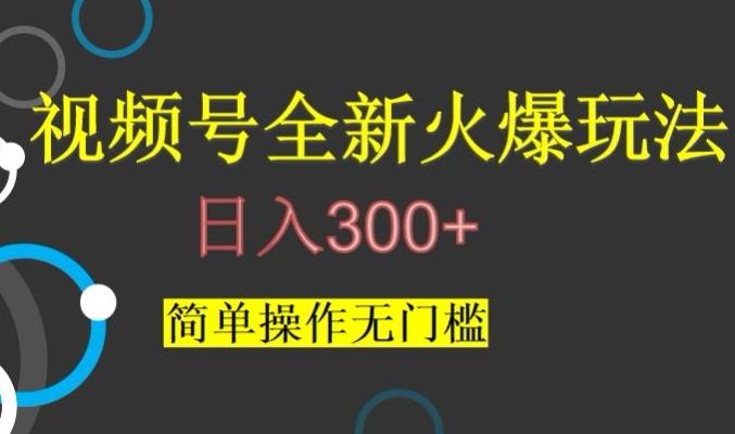视频号最新爆火玩法，日入300+，简单操作无门槛【揭秘】-情久项目网