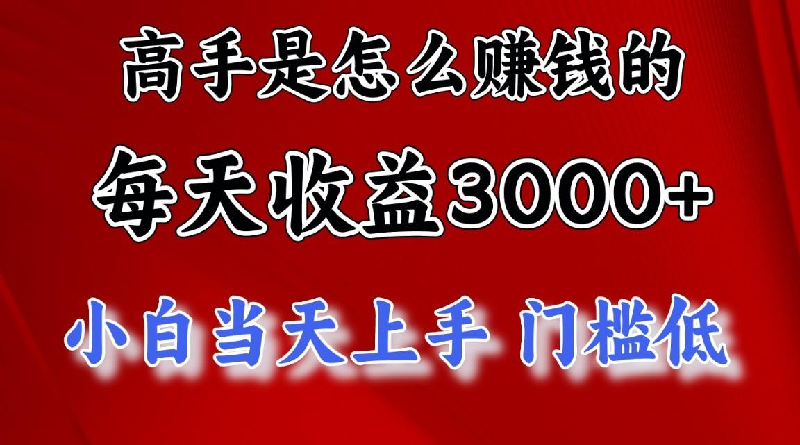 高手是怎么赚钱的，一天收益3000+，闷声发财项目，不是一般人能看懂的-情久项目网