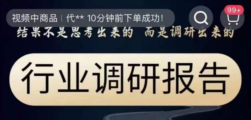 行业调研报告，结果不是思考出来的而是调研出来的-情久项目网