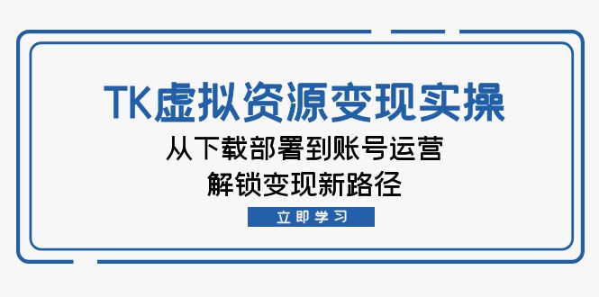 TK虚拟资料变现实操：从下载部署到账号运营，解锁变现新路径-情久项目网