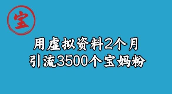 宝哥虚拟资料项目，2个月引流3500个宝妈粉-情久项目网