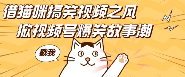 借猫咪搞笑视频之风，掀视频号爆笑故事潮，轻松日入四位数，无门槛快速入门!-情久项目网