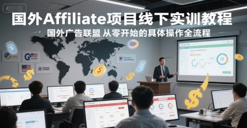 国外Affiliate项目线下实训教程，国外广告联盟从零开始的具体操作全流程-情久项目网