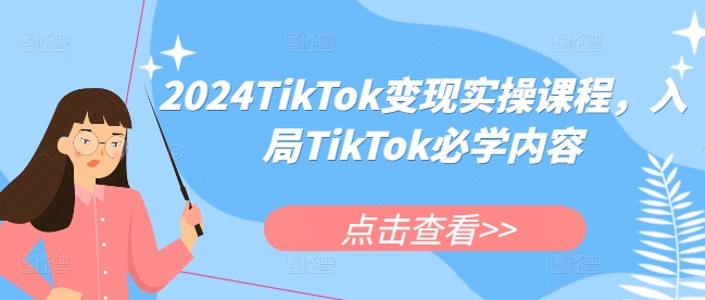 2024TikTok变现实操课程，入局TikTok必学内容-情久项目网