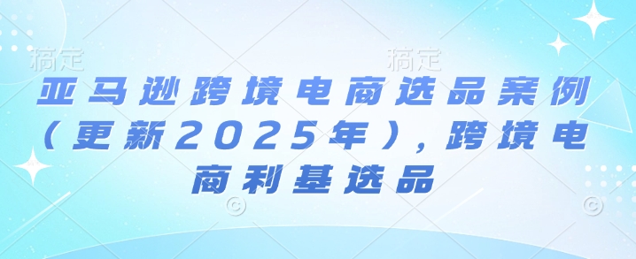 亚马逊跨境电商选品案例(更新2025年3月)，跨境电商利基选品-情久项目网
