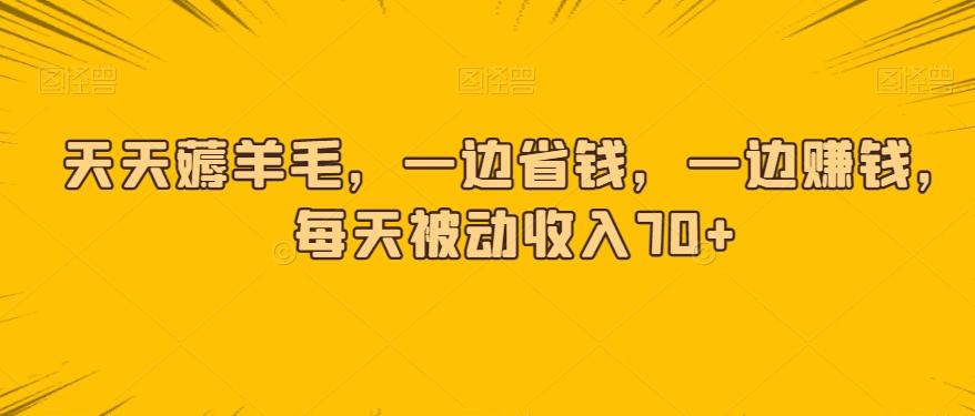 天天薅羊毛，一边省钱，一边赚钱，每天被动收入70+-情久项目网