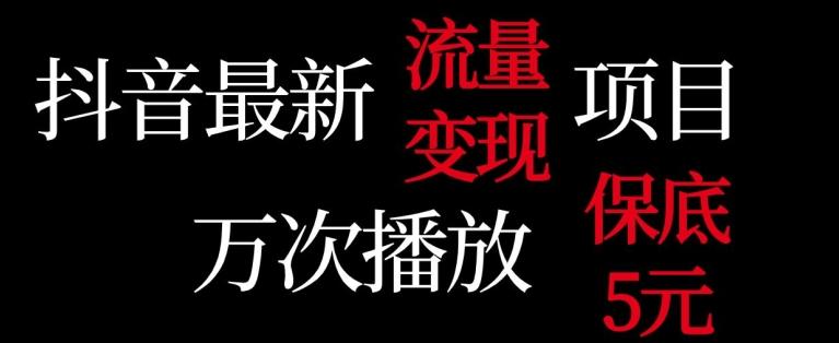抖音流量变现，万次播放保底5元，额外收入-情久项目网