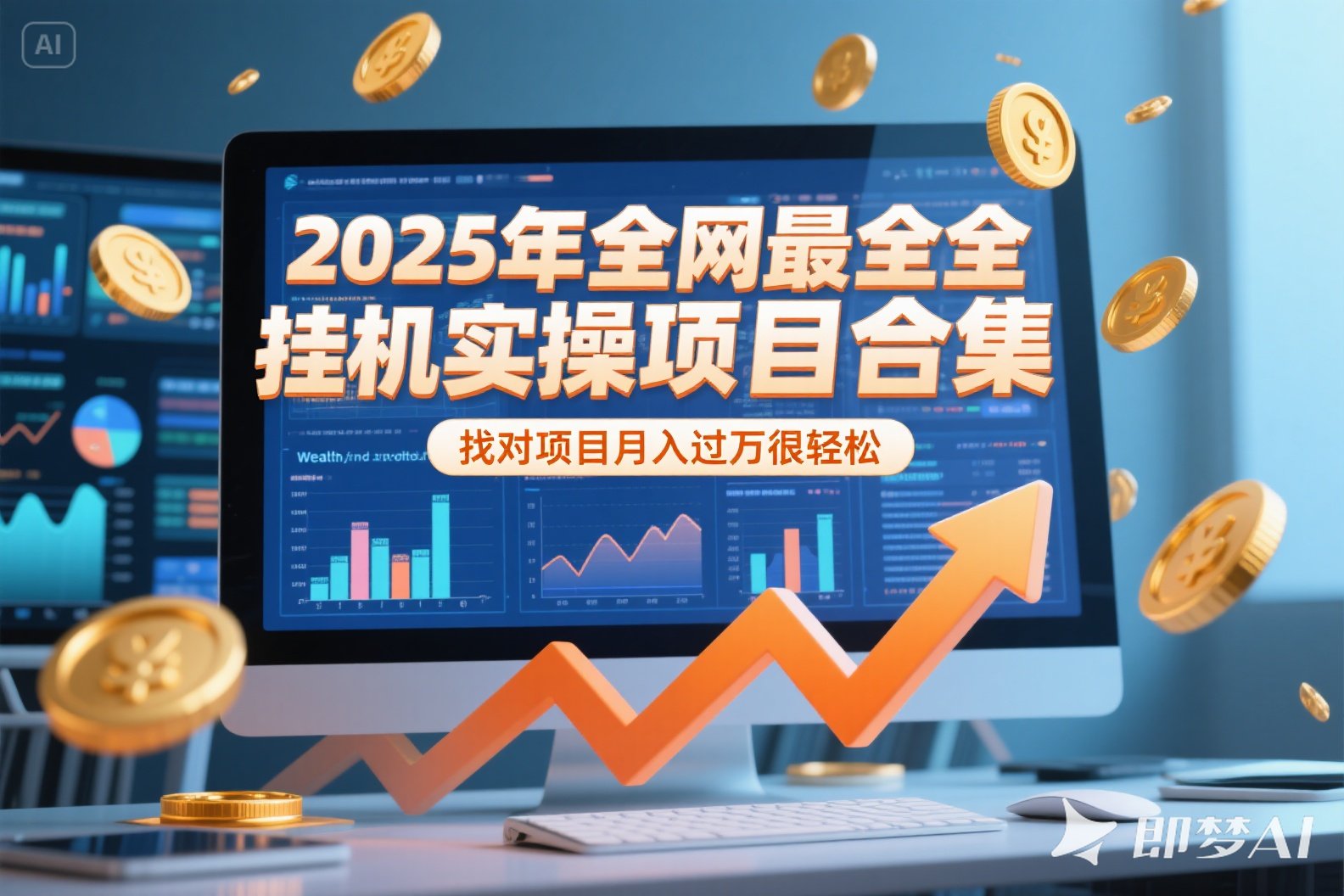 2025年挂机实操项目实操演练，挂机类型，AI直播类型，轻资产创业类型…-情久项目网
