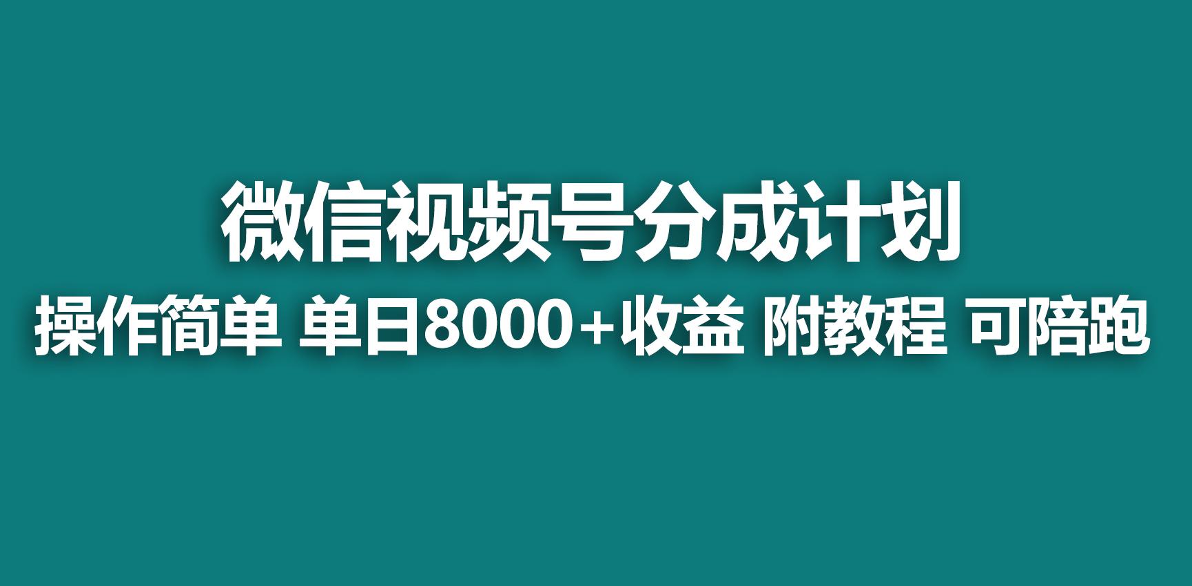 【蓝海项目】视频号分成计划，快速开通收益，单天爆单8000+，送玩法教程-情久项目网