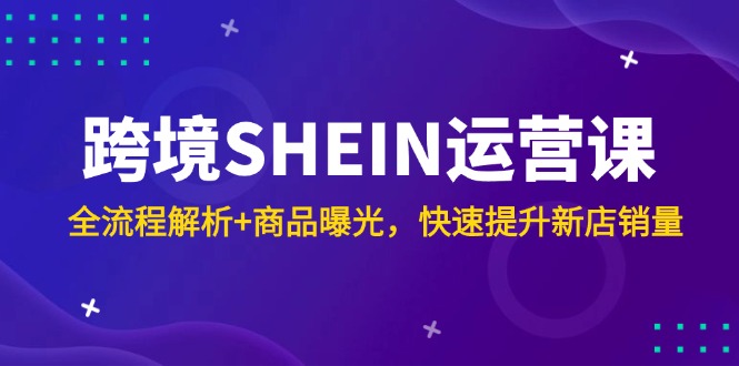 跨境SHEIN运营课，全流程解析+商品曝光，快速提升新店销量-情久项目网