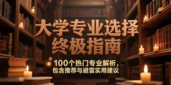 付费文：大学专业选择终极指南,100个热门专业解析,包含推荐与避雷实用建议-情久项目网